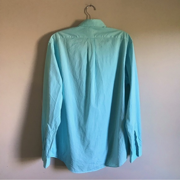 RALPH Lauren Featherweight Twill Button Down Dress Shirt Blue Pink Mens Large​ - Picture 2 of 5